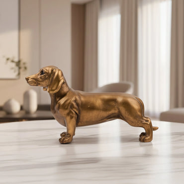 Gilded Loyalty - Antique Dachshund Figurine