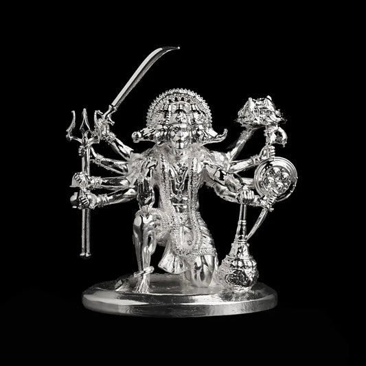 Sitting Panchmukhi Hanuman Silver Platedย