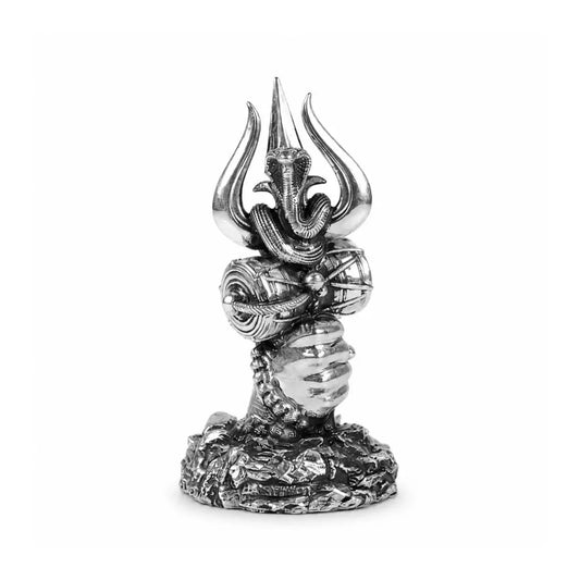 Shiv Trishul Idol Pure Silver