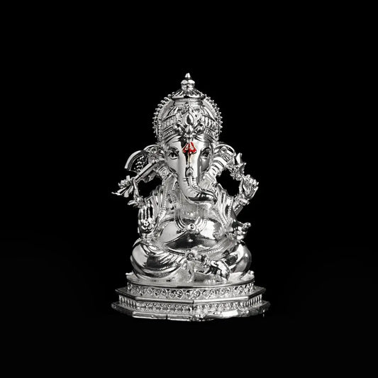 Divine Ganesha Silver Plated Idol