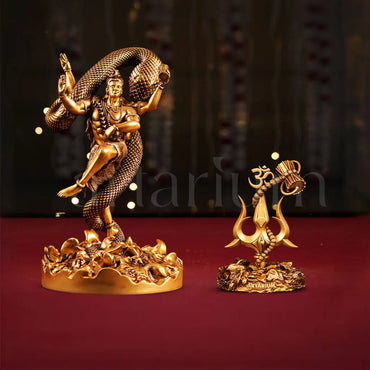 Mystical Shiva (9 Inch) & Lord Shiva Trishul with Damru Idols Set