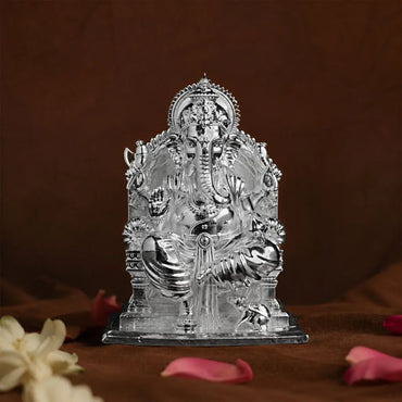 Lalitasana Ganesha Silver Plated Idolย