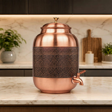 Etched Matka Copper Dispenser