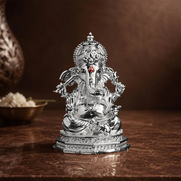 Divine Ganesha Silver Plated Idolย