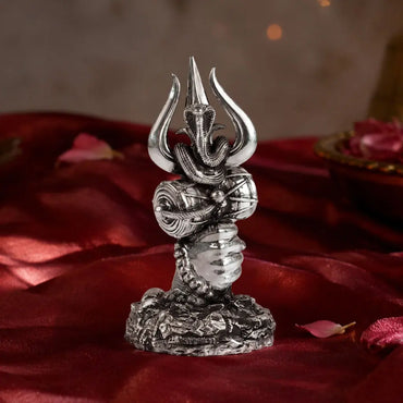 Shiv Trishul Idol Pure Silver