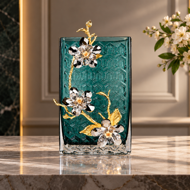 Zinc Alloy Aura Floralique Crystal Flower Vase