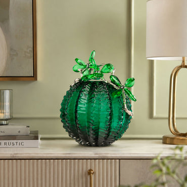 Emerald Leaf Crystal Vase
