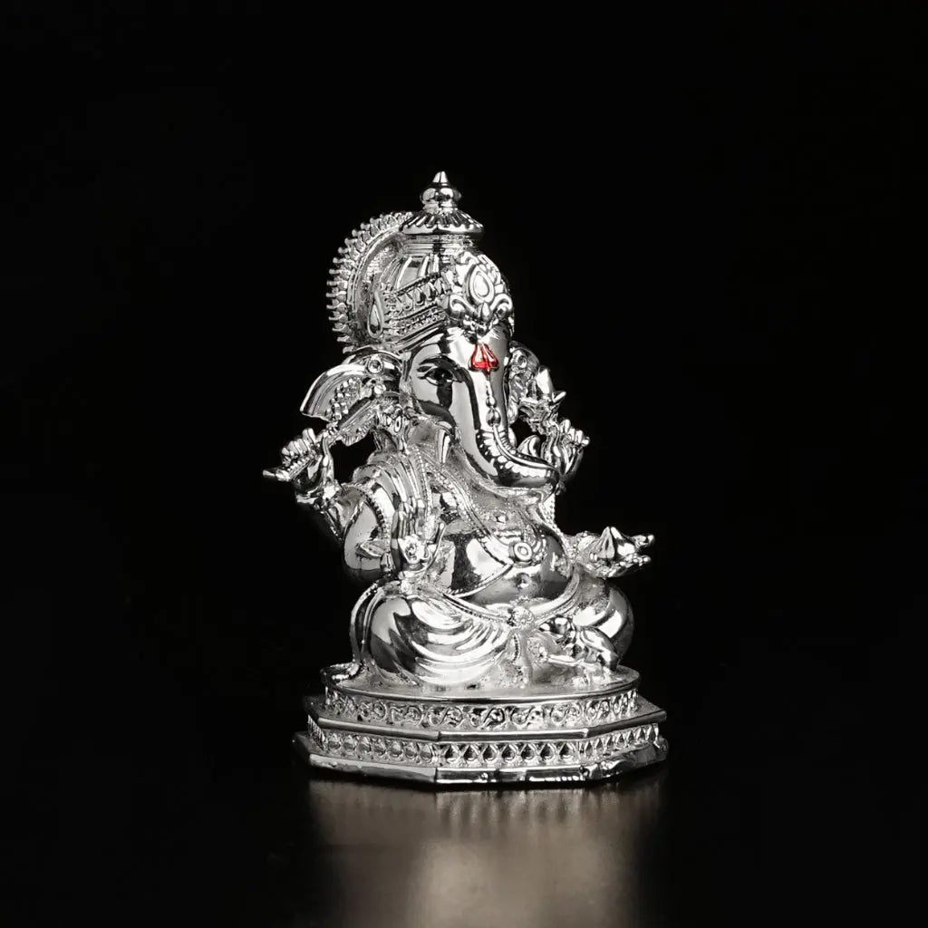 Divine Ganesha Silver Plated Idol