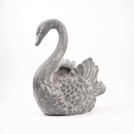 Enchanting Grace - Cement Swan Planter