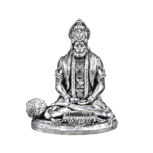 Meditating Lord Hanuman 2.0 999 Silver
