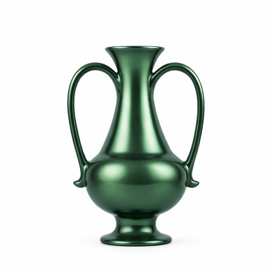 A Gleam in Green - Ceramic Amphora Vase