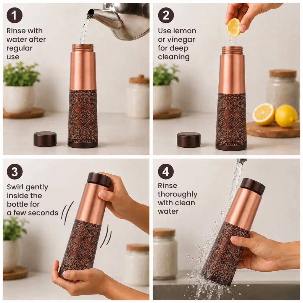 Dual Finish Copper Bottle