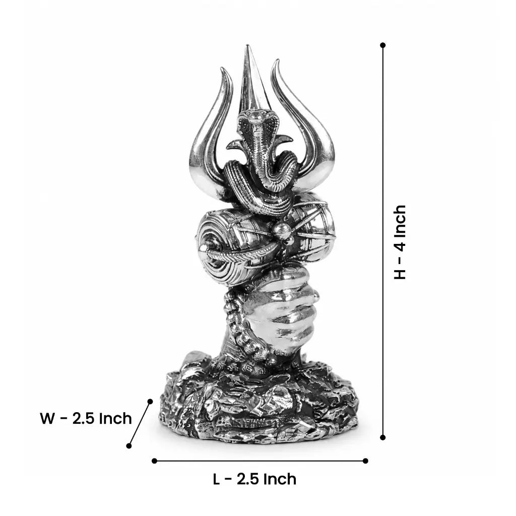 Shiv Trishul Idol Pure Silver