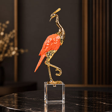 Crystal Blush Heron Sculpture