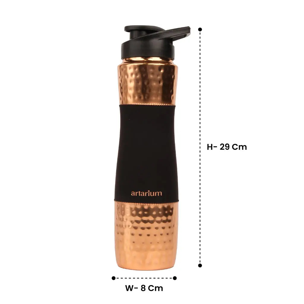 Hammered Copper Sipper Bottle Complete Kit