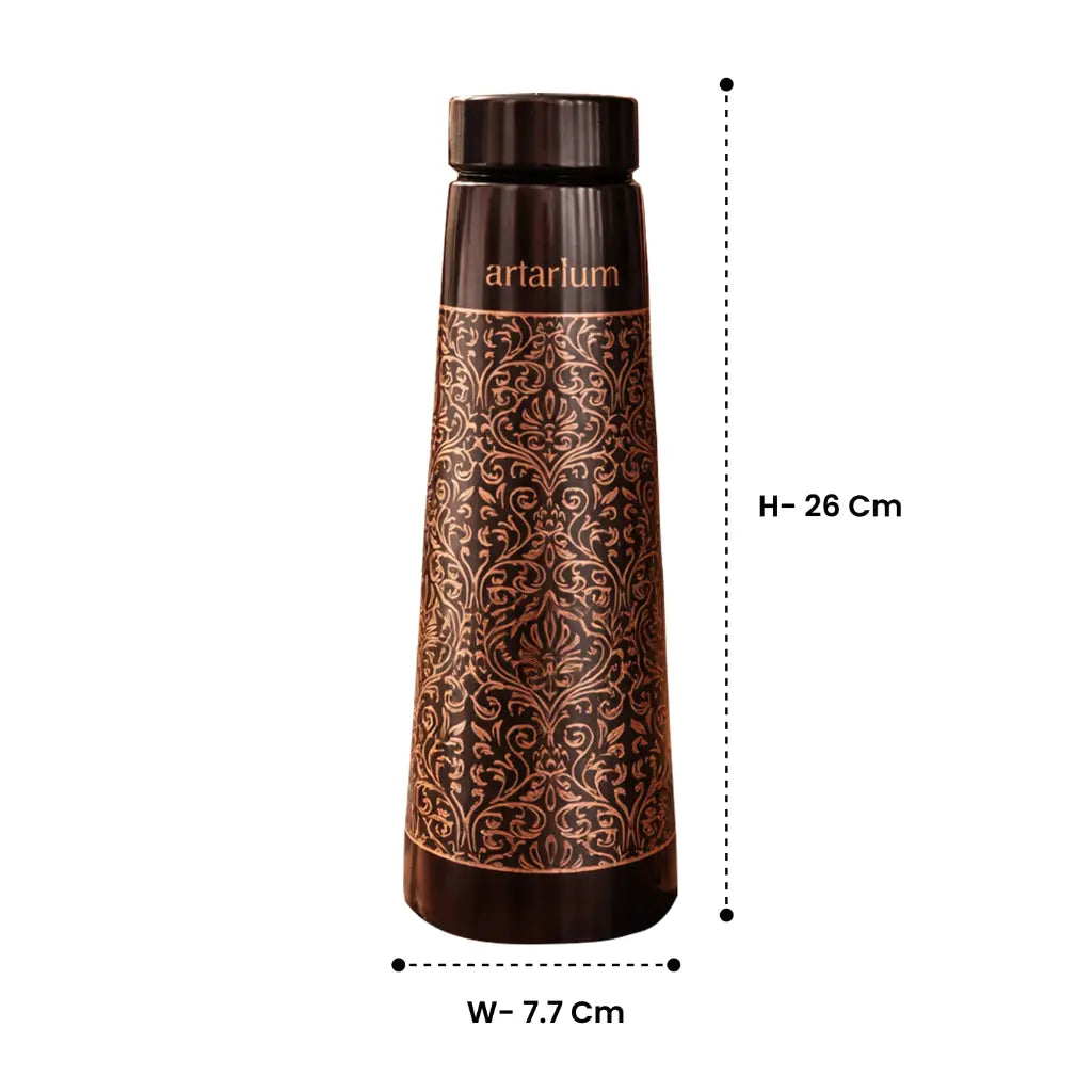 Etching Copper Bottle with Straw Set