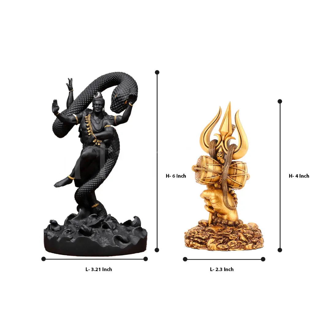 Mystical Shiva & Shiv Trishul Idols Set