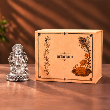 Lord Ganesha Pure Silver Idol (Hollow) with Premium Packaging