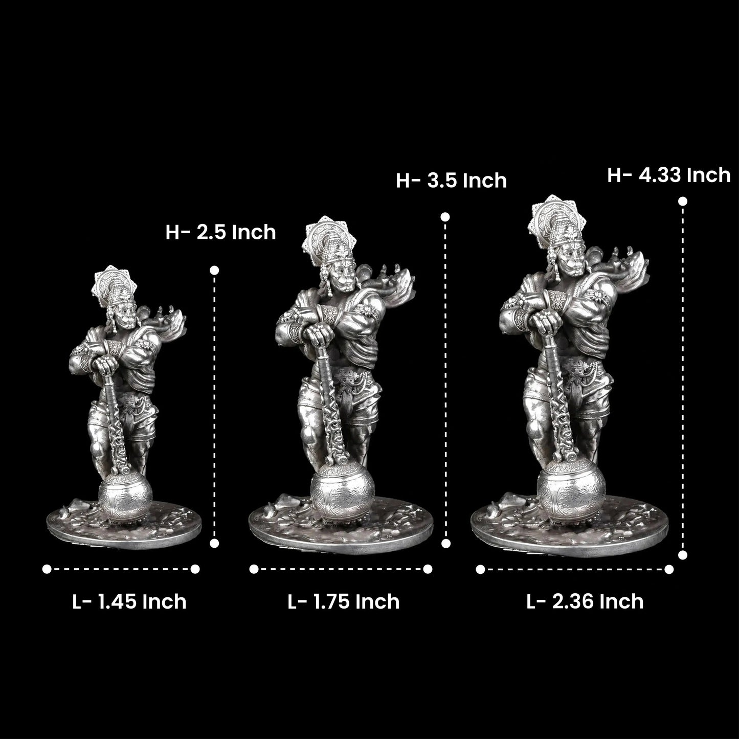 Bahubali Hanuman 35 - 40 Gm 999 Silver