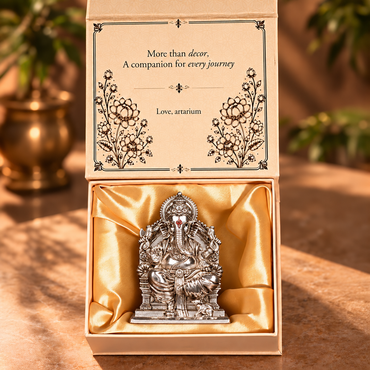 Lalitasana Ganesha Silver-Plated Idol with premium packaging