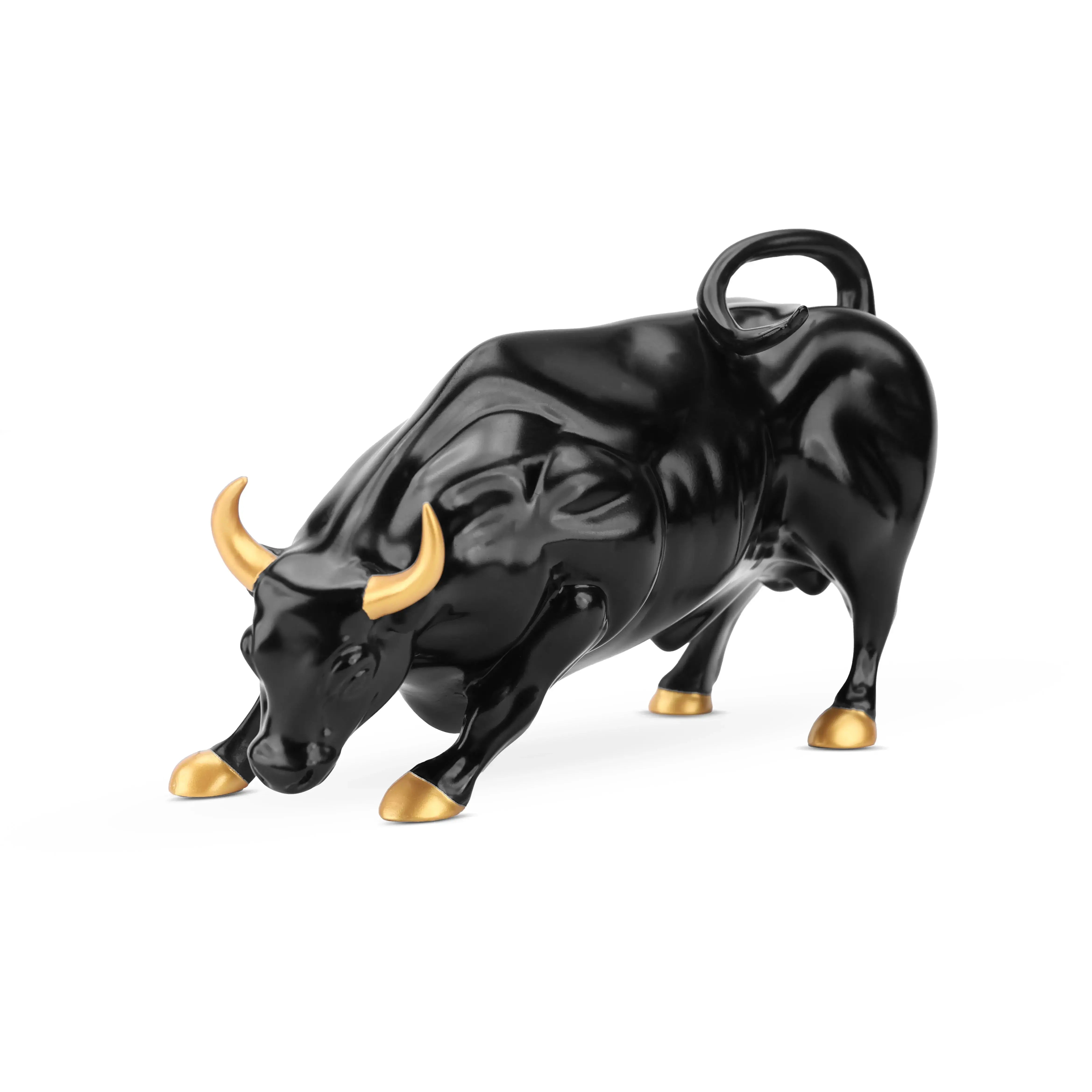 Abstract Art Charging Bull Figurine
