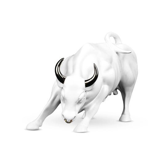Abstract Art Charging Bull Figurine Big