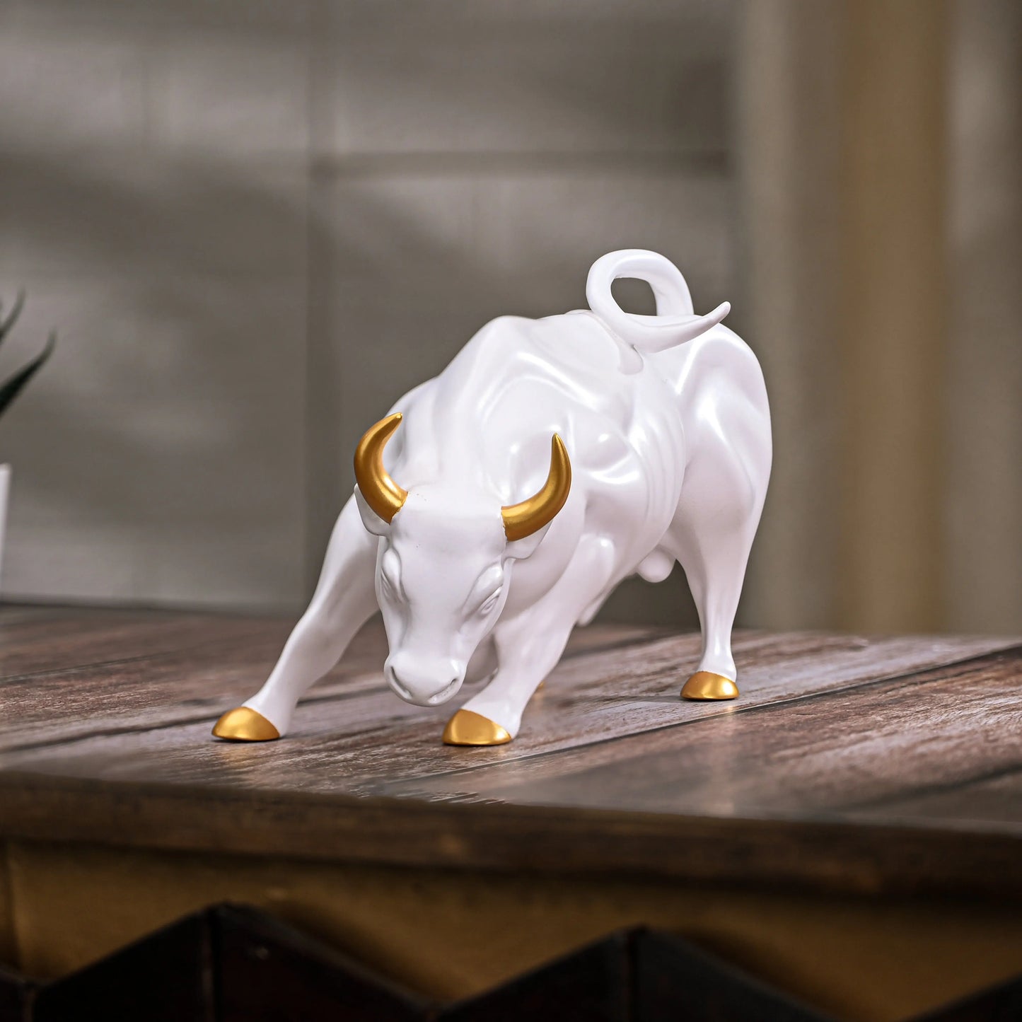 Abstract Art Charging Bull Figurine Small theartarium