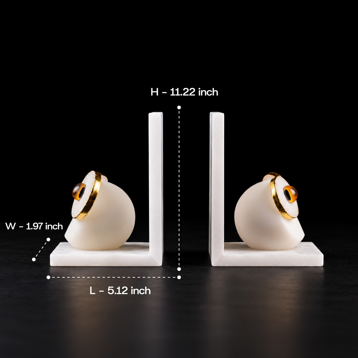 Imperial Alabaster Owl Crystal Bookend