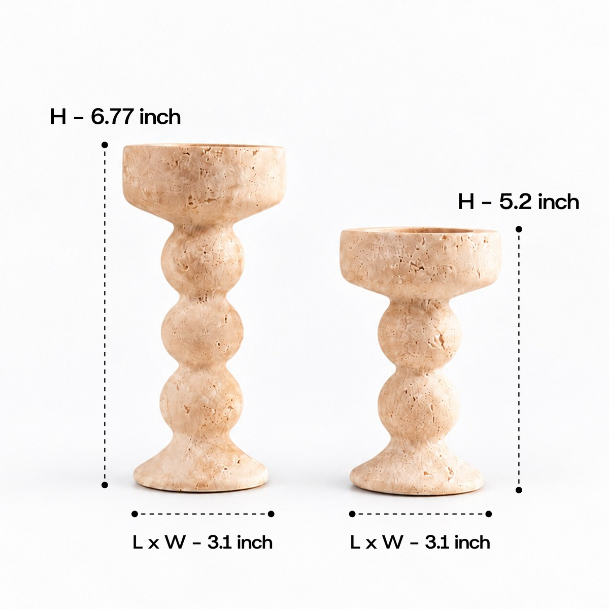 Ivory Marble Totem Duo