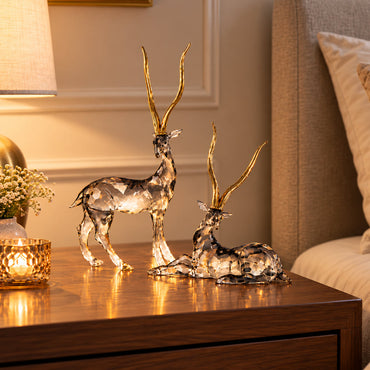 Standing African Gazelle with Golden Antlersย