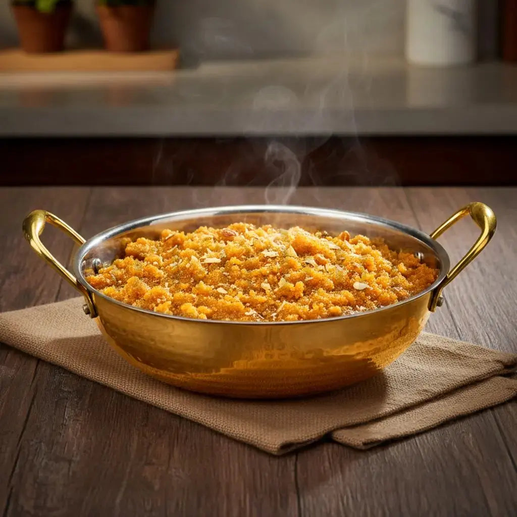 Brass Kadai with Kalai and Lid theartarium