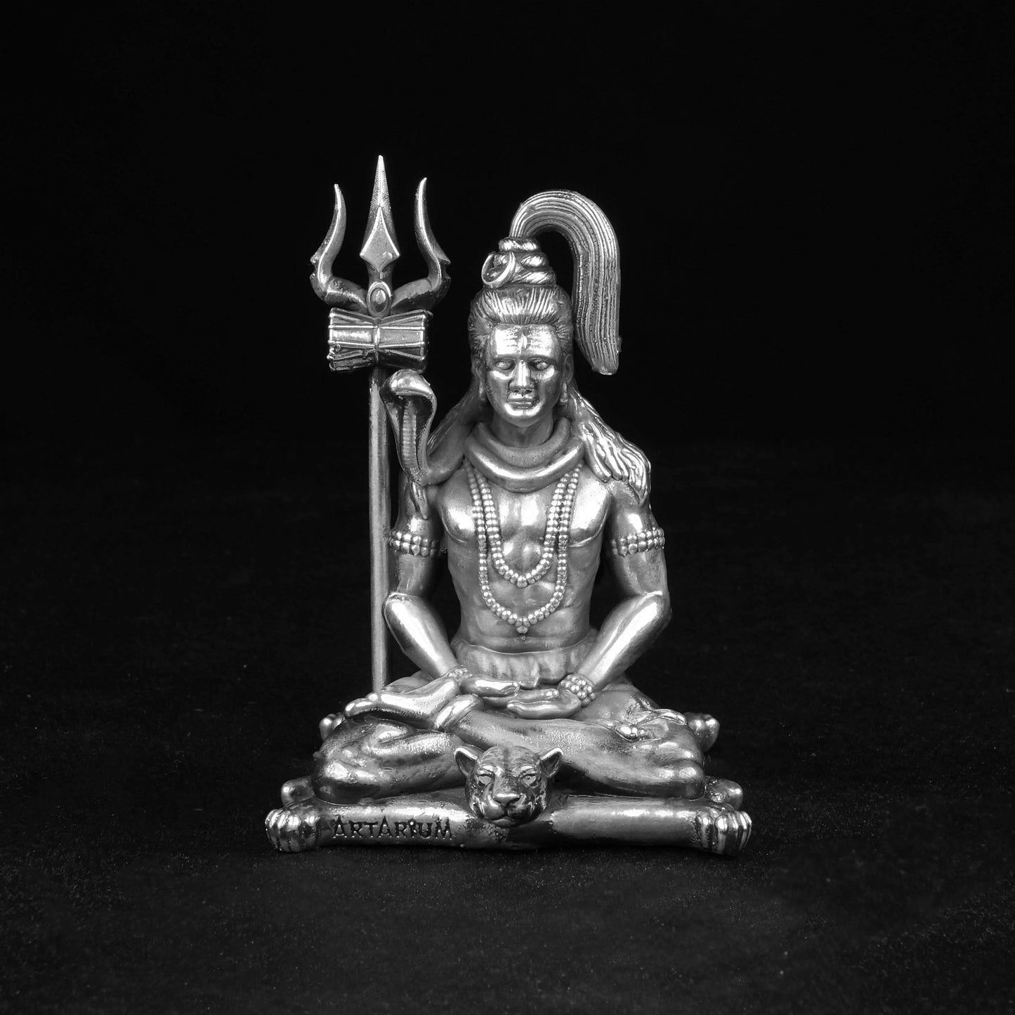Meditating Lord Shiva 40 - 45 Gm Pure Silver theartarium