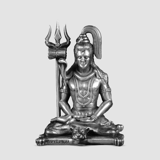Meditating Lord Shiva 40 - 45 Gm 999 Silver