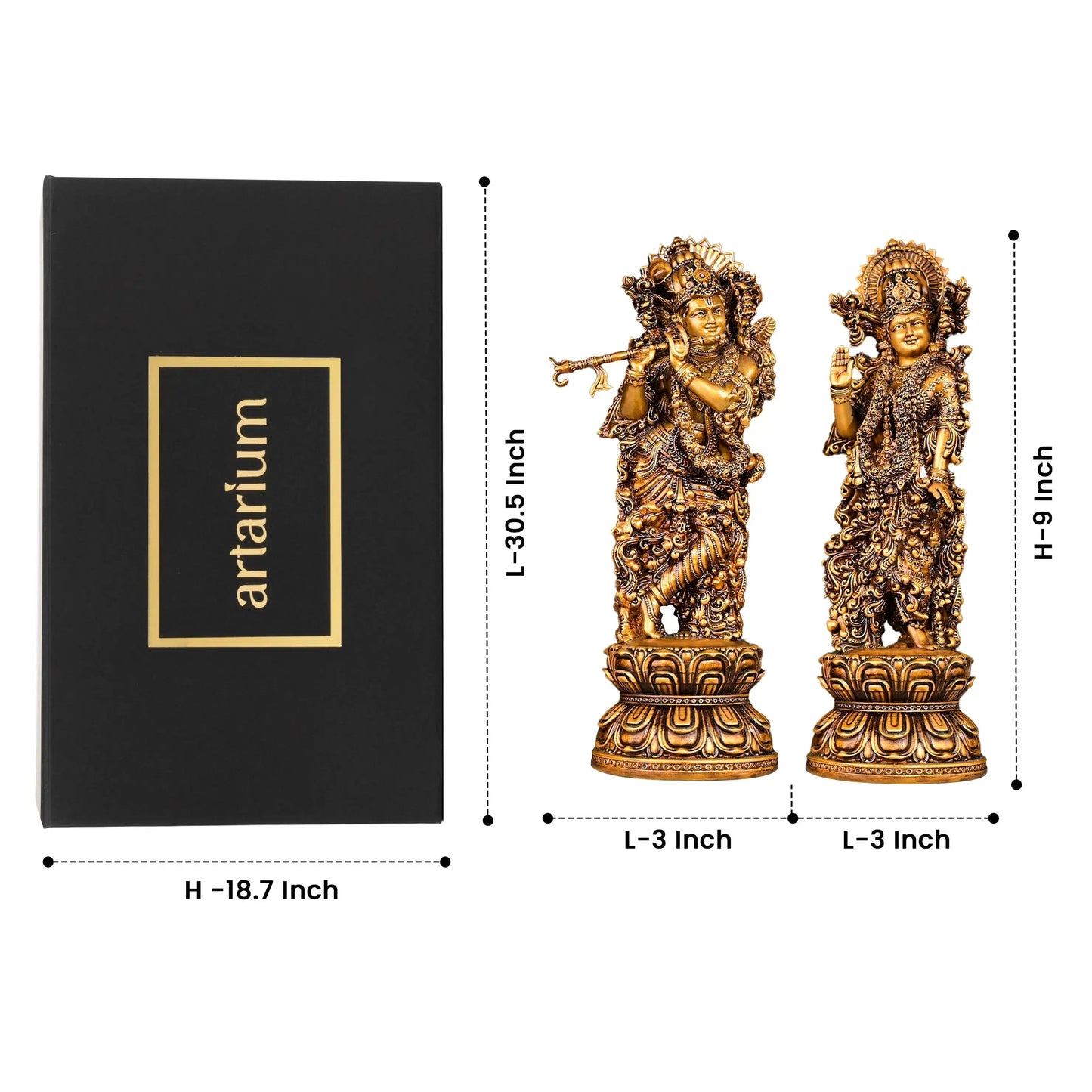 Radha Krishna Idol with Gift Box theartarium