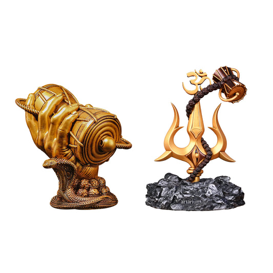 Shiv Damru & Lord Shiva Trishul Set