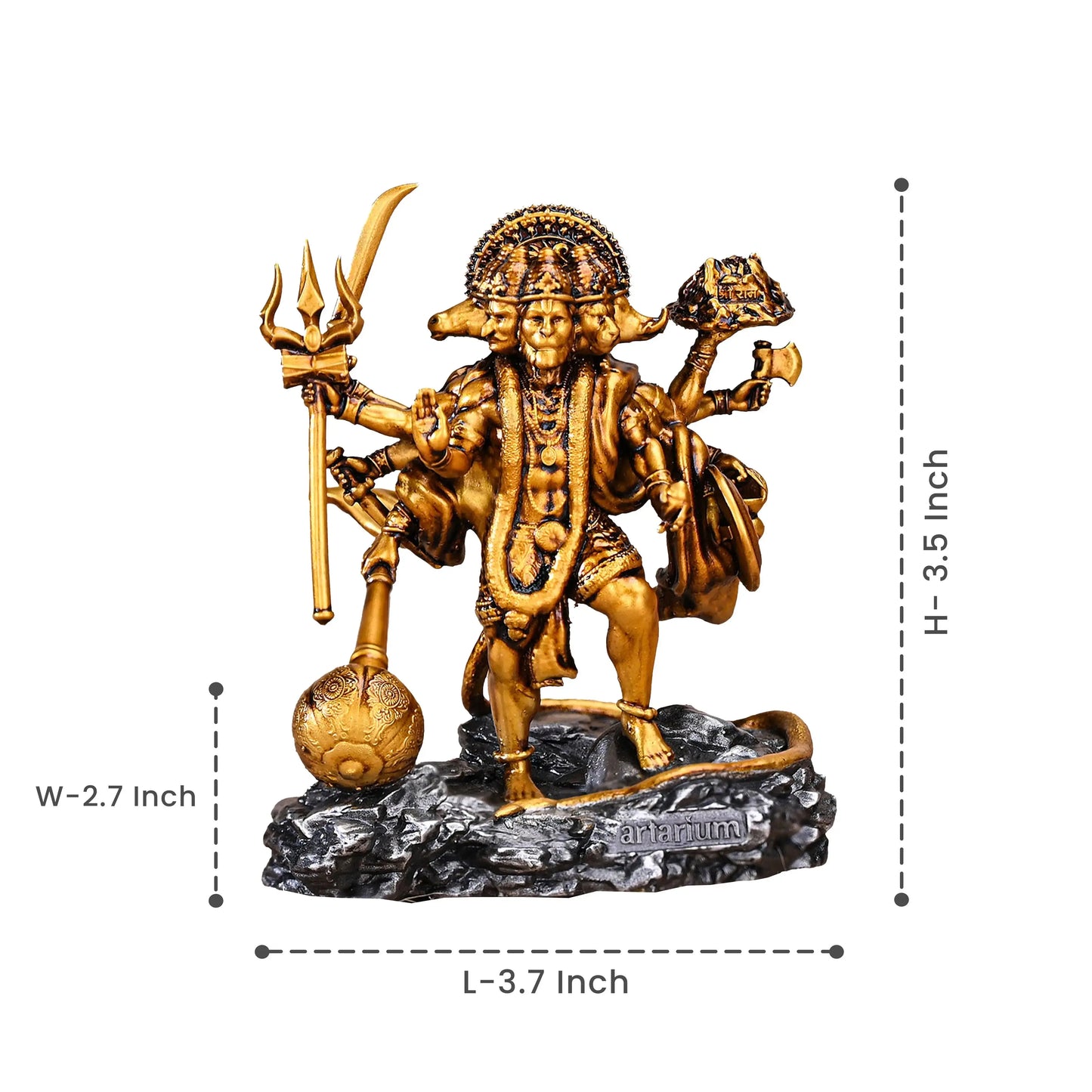 Standing Panchmukhi Hanuman Car Dashboard theartarium