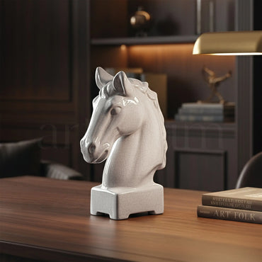 White Knight - Ceramic Horse Statue
