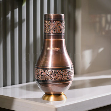 Antique Etching Pear Copper Jar theartarium