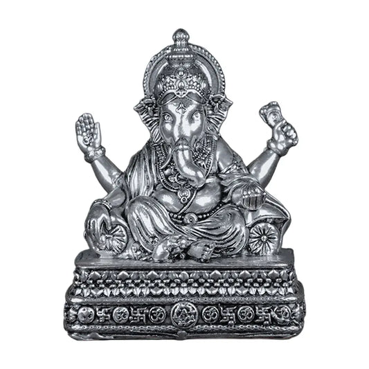 Brass Vinayaka Statue Silver Plated Artarium