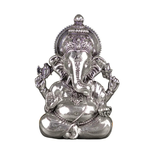 Brass Vighnaharta Ganesha Idol Silver Plated Artarium