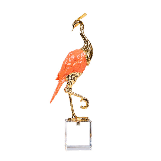 Crystal Blush Heron Sculpture