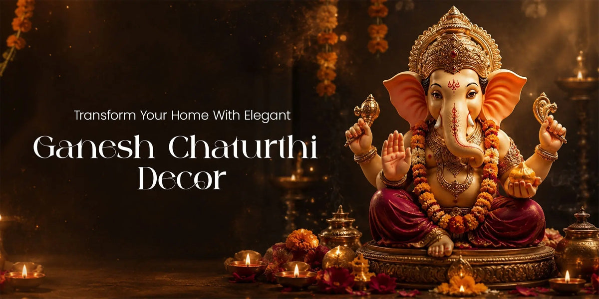 The blog banner shows the ideas for Ganesh Chaturthi for your home with an image of Lord Ganesha in it.