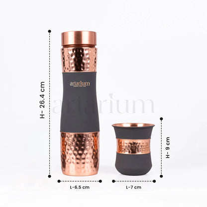 Hammered Copper Bottle in Cups Artarium