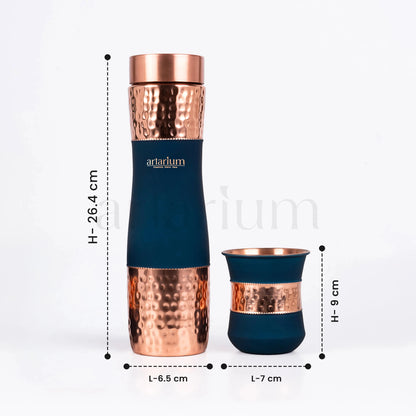 Hammered Copper Bottle in Cups Artarium