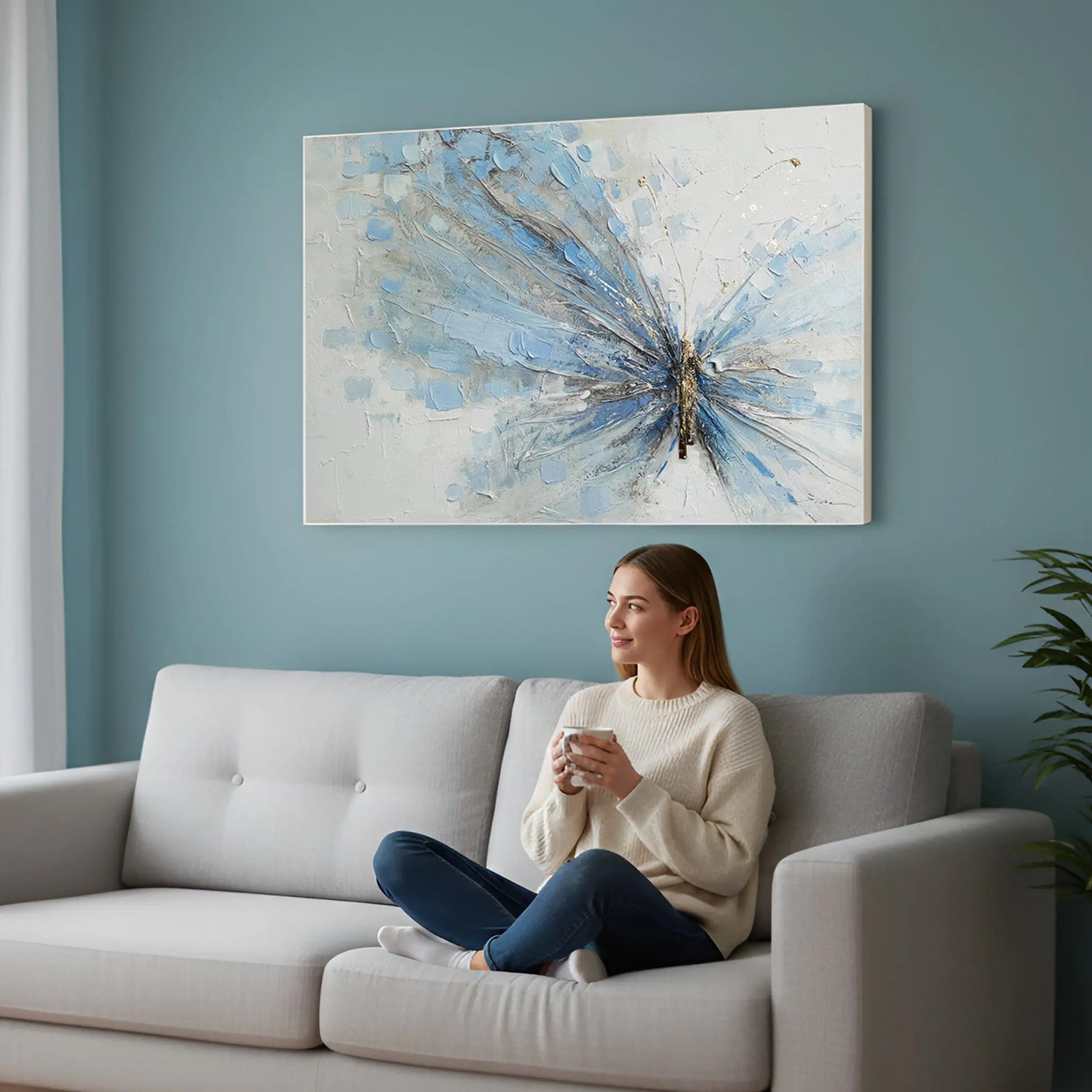 Wings in Blue - Wall Painting