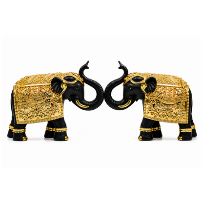 Royal Elephant Gold Plated Statue 