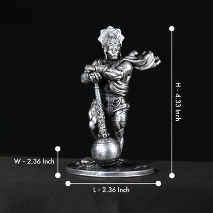 25gms  Pure Silver Bahubali Hanuman Car Dashboard theartarium
