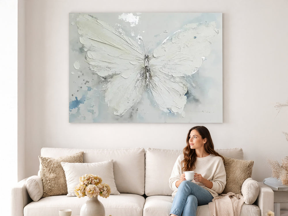 Wings in White Wall art Painting