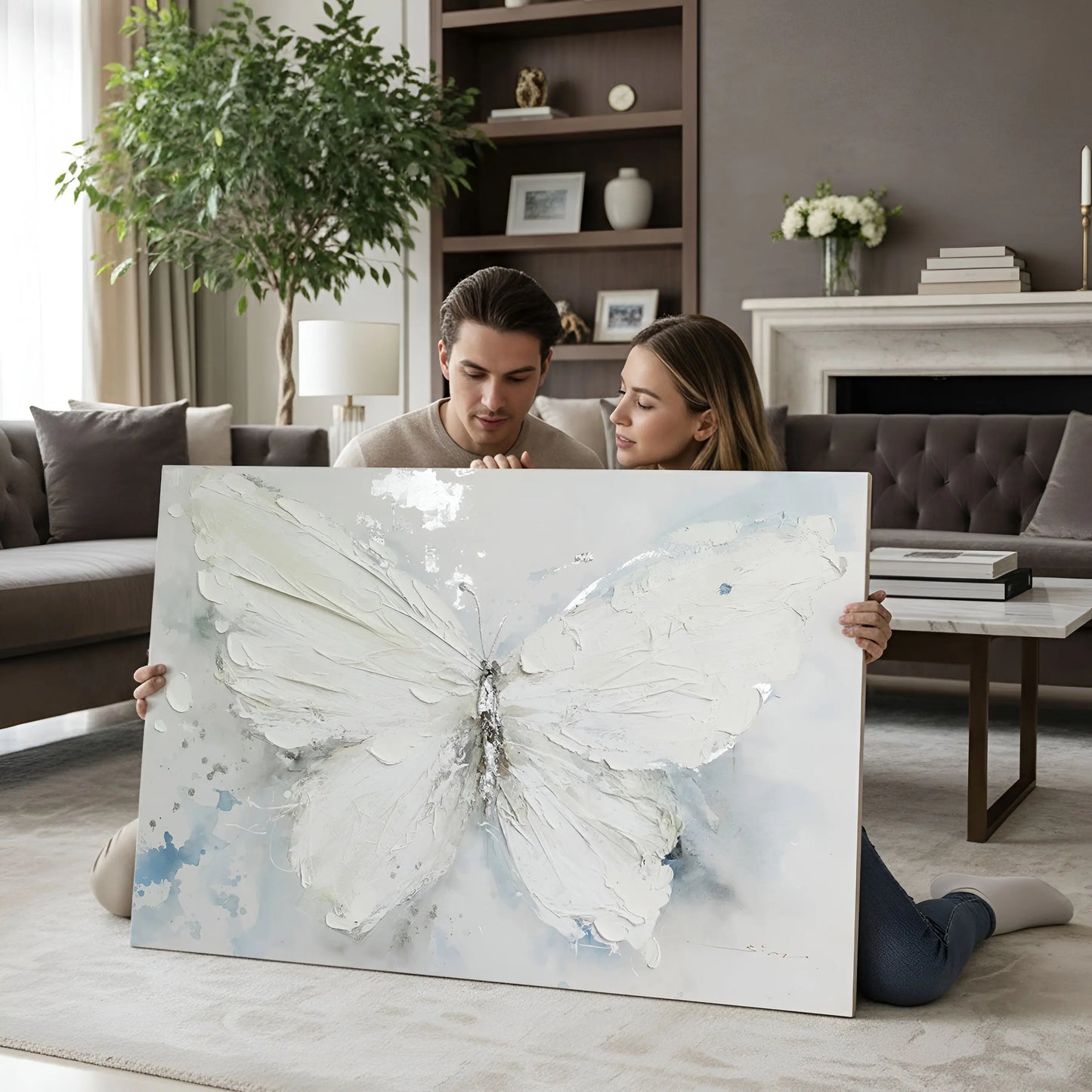 Wings in White - Wall Painting