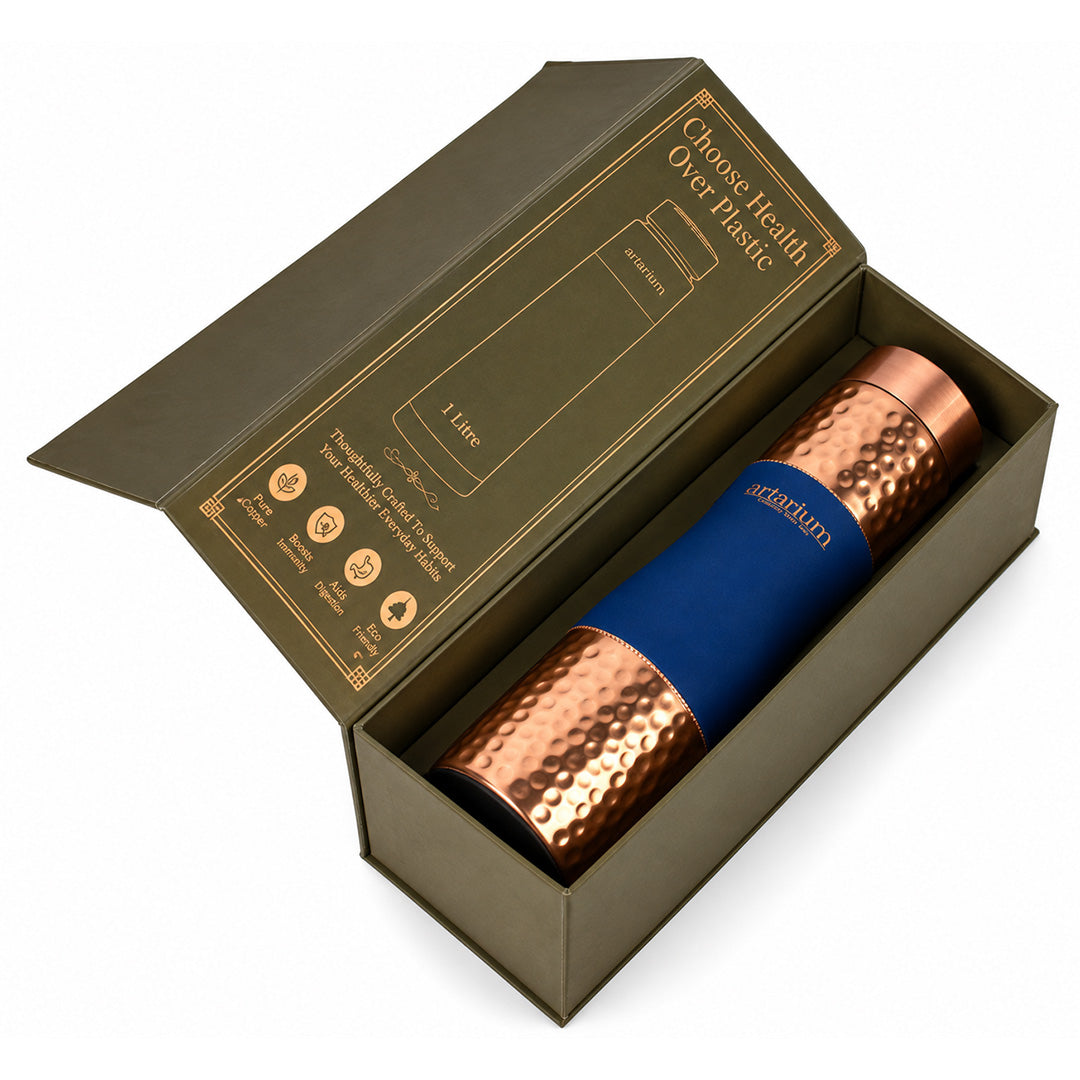 Hammered Copper Bottle with premium packaging 